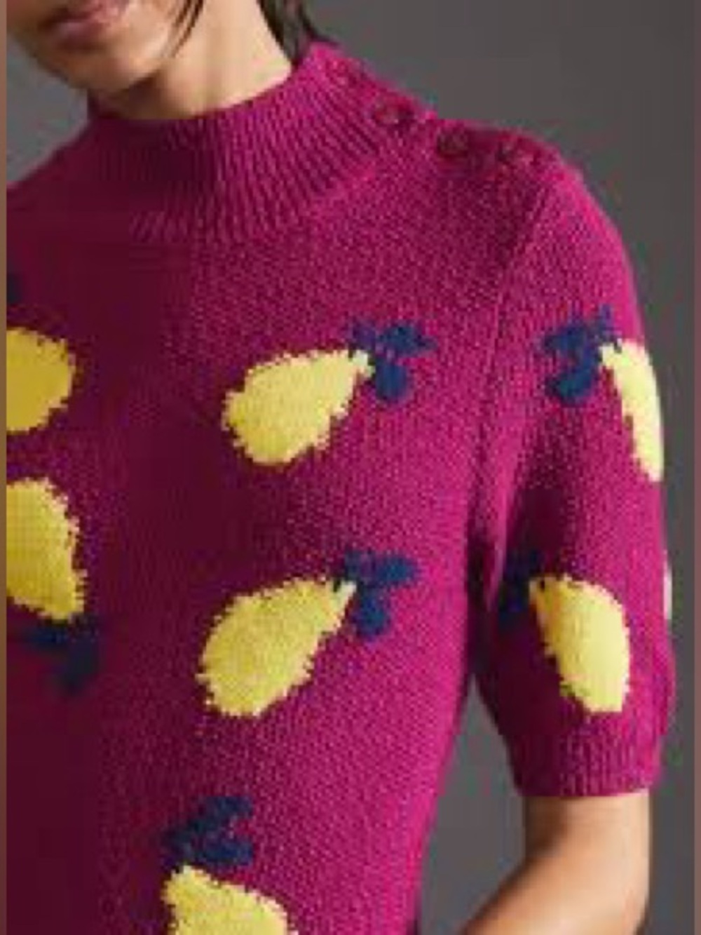 Anthropologie Maeve Pears Knit Short Sleeve Sweater Small